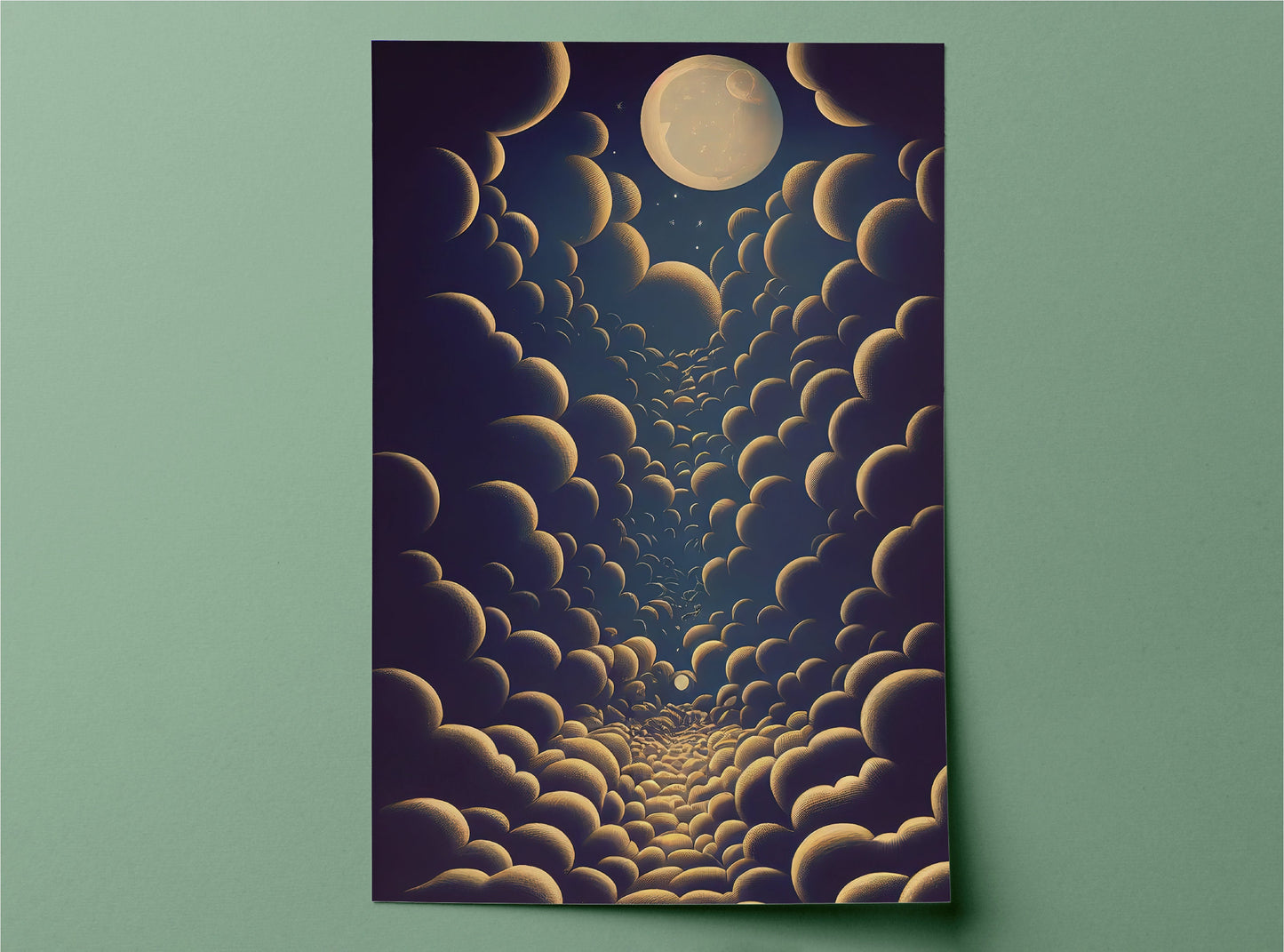Abstract Surreal Planets Canvas Art Print, Bedroom Canvas Wall Art, Wrapped Canvas Wall Art, Abstract Wall Art, Canvas Living Room Wall Art