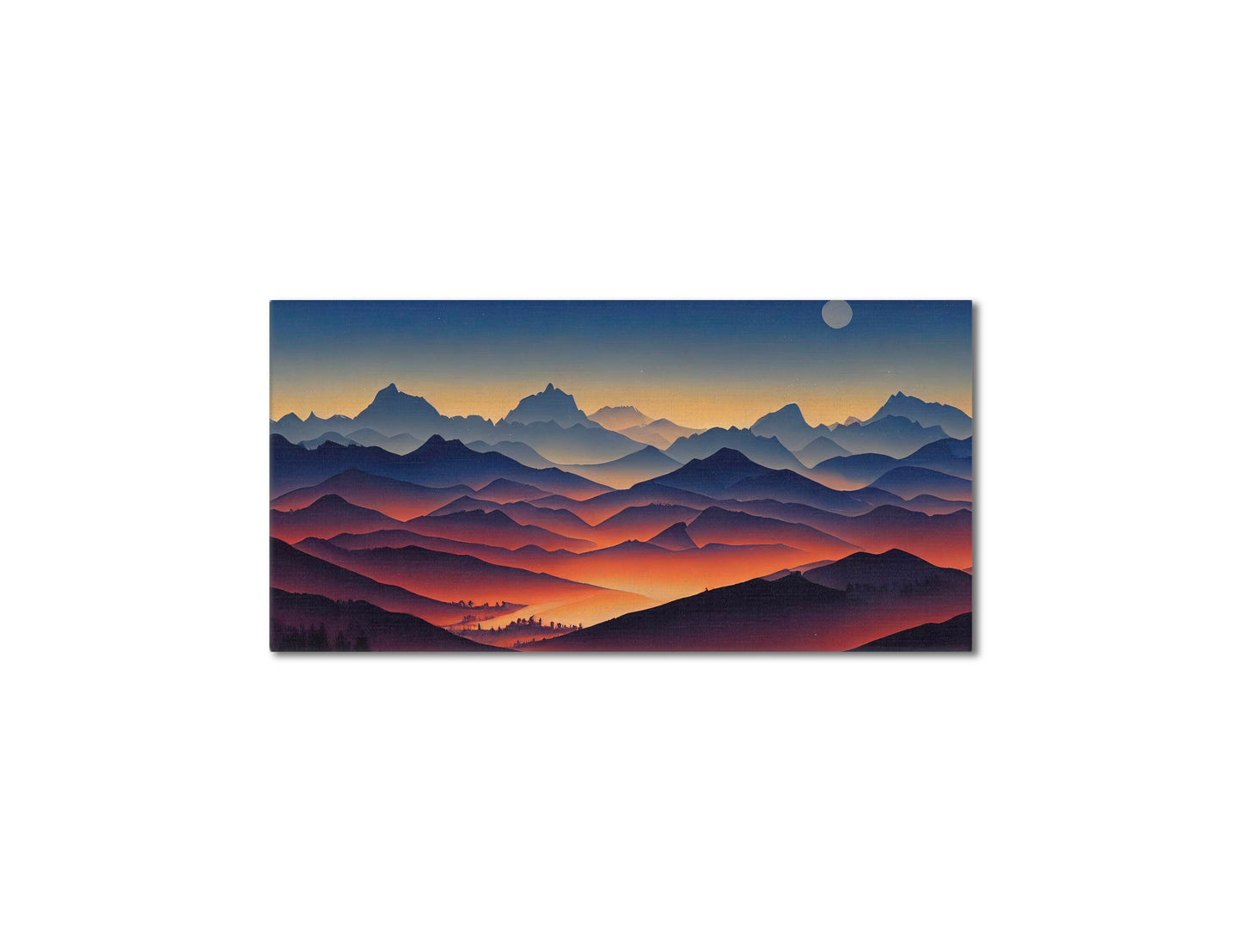 Nightfall In The Alps Landscape Canvas Wall Art, Framed Canvas Wall Print, Wrapped Canvas Wall Art, Abstract Wall Art