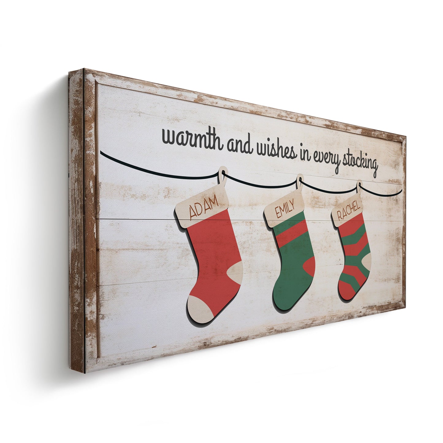 Welcome to Christmas At the Sign Custom Family Name Old Fashioned Farmhouse Christmas Personalised Rustic Santa Christmas Decor Canvas Art