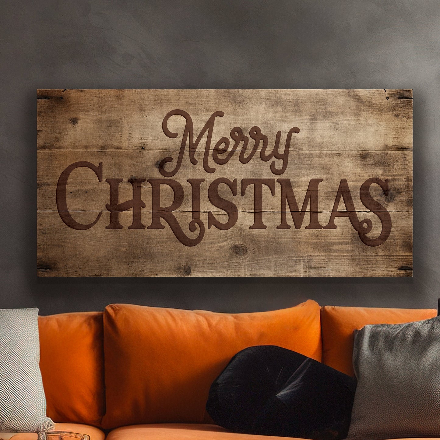 Welcome to Christmas At the Sign Custom Family Name Old Fashioned Farmhouse Christmas Personalised Rustic Santa Christmas Decor Canvas Art