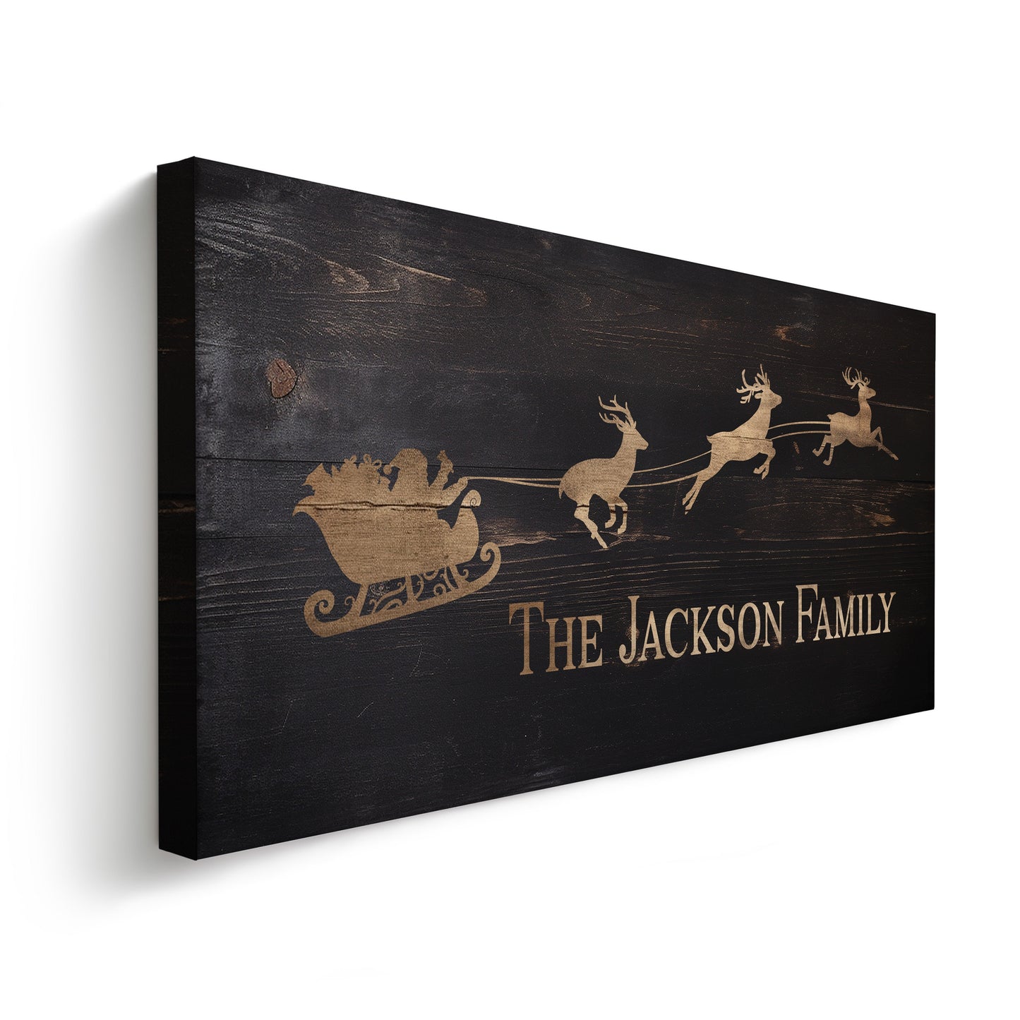 Welcome to Christmas At the Sign Custom Family Name Old Fashioned Farmhouse Christmas Personalised Rustic Santa Christmas Decor Canvas Art