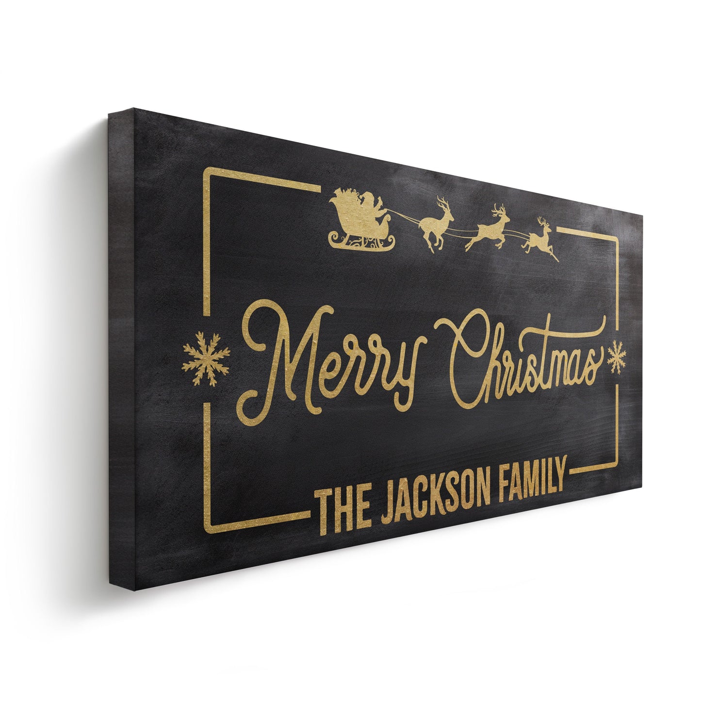 Welcome to Christmas At the Sign Custom Family Name Old Fashioned Farmhouse Christmas Personalised Rustic Santa Christmas Decor Canvas Art