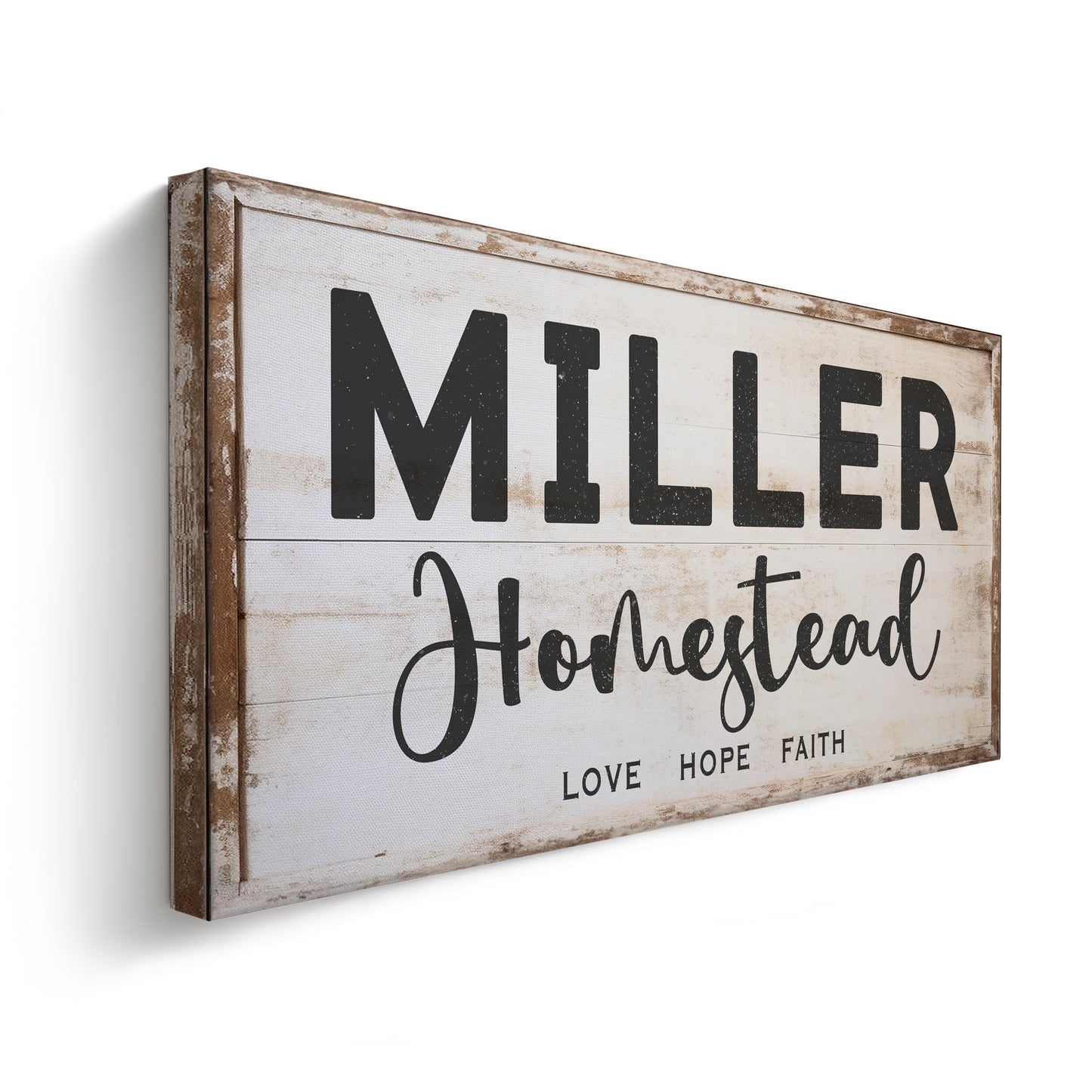 Farmhouse Sign, Personalized Homestead Sign, Farmhouse Wall Decor, Custom Family Name Farmhouse Sign, Name Date Farmstead Large Canvas Print