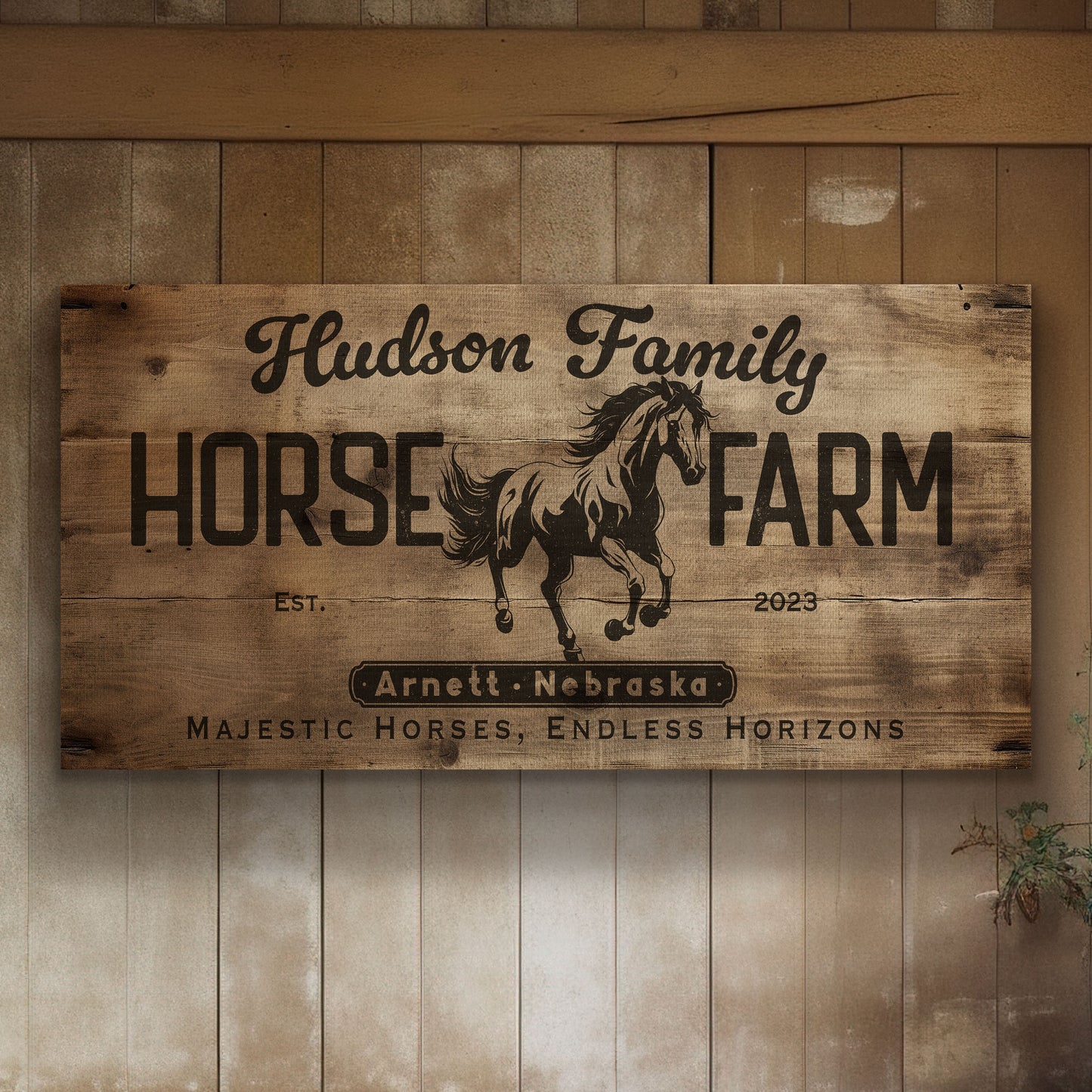 Farmhouse Sign, Personalized Homestead Sign, Farmhouse Wall Decor, Custom Family Name Farmhouse Sign, Name Date Farmstead Large Canvas Print