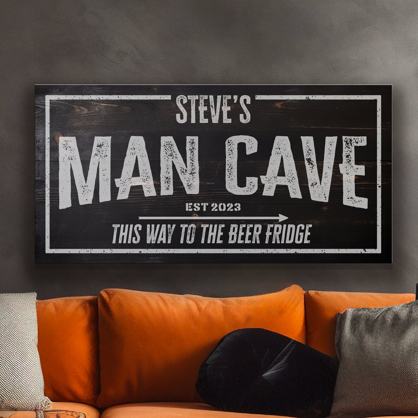 Personalized Man Cave Sign, Canvas Decor For men, Bar Signage For Basement, Father's Day Gifts, Custom Hideout Canvas Art