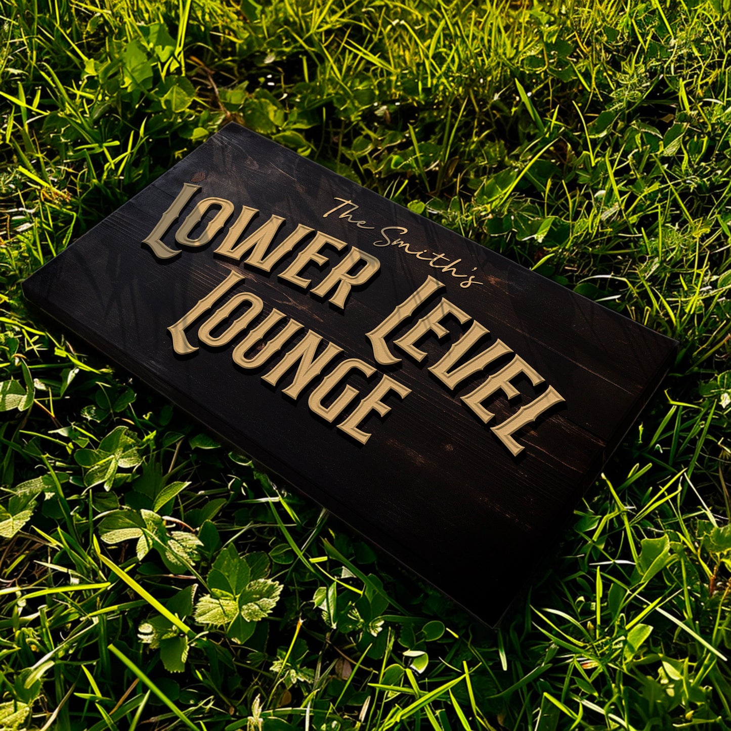 Custom Whiskey Bar Sign - Personalized Man Cave Canvas Art - Lower Level Lounge Decor with Custom Family Name - High Quality Canvas Print