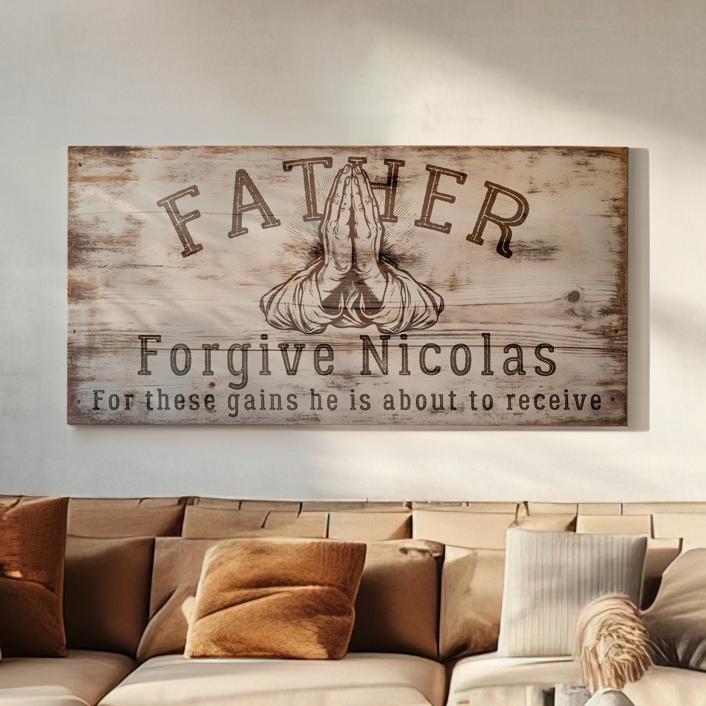 Custom Home Gym Sign, Man cave Sign Personalized Fitness Gifts, Religious Fitness Center Decor Gym Logo Art Huge Canvas Wall Art