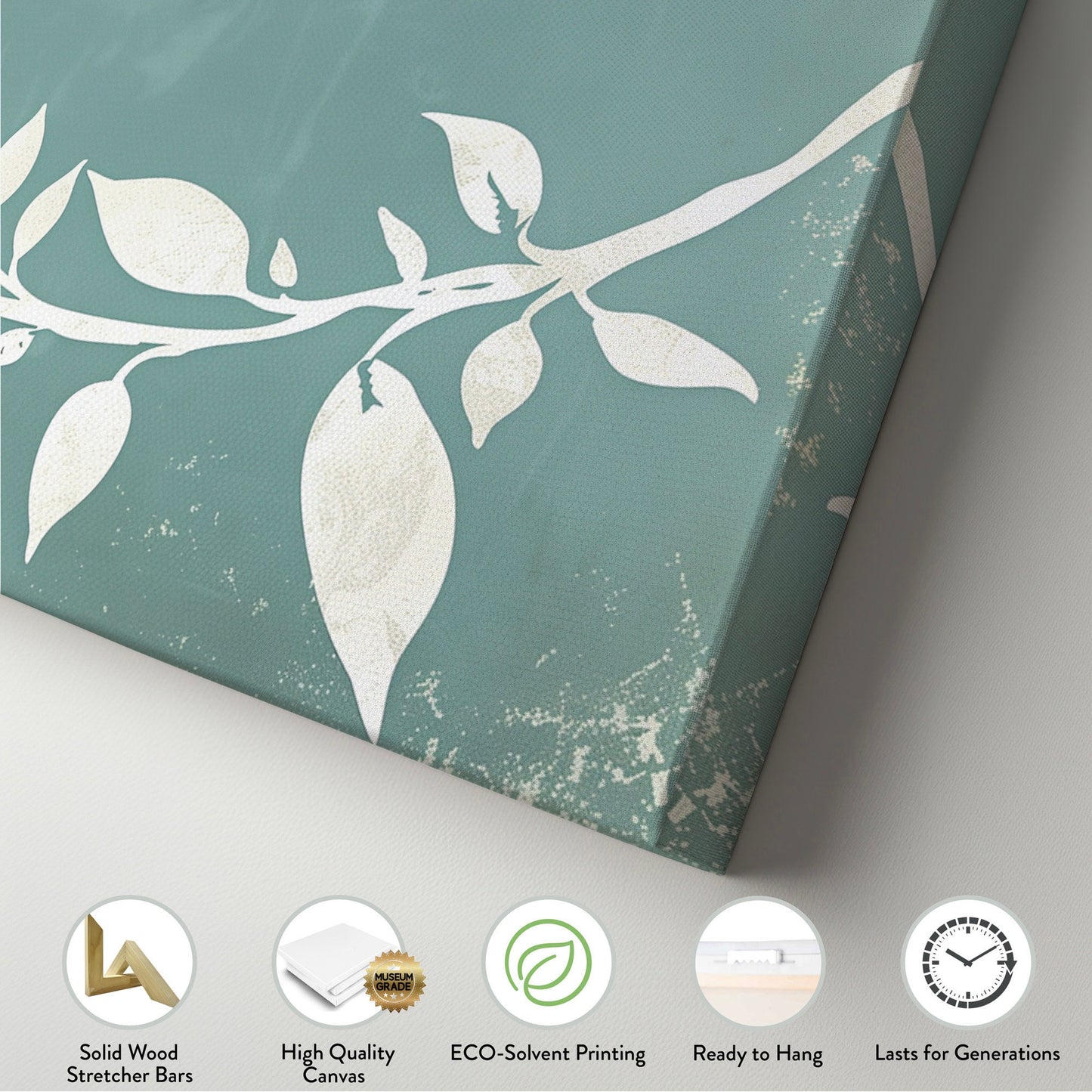 Basil Long Horizontal Wall Art For Kitchen, Panoramic Botanical Canvas Print, Sage Green Decor Canvas Art