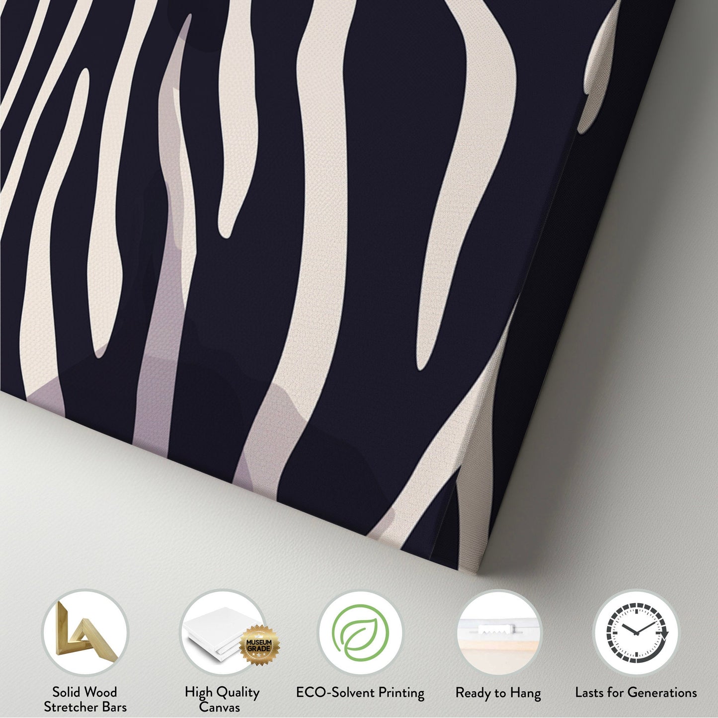 Zebra Pattern Above Bed Wall Art African, Panoramic Wildlife Canvas Print, Animal Long Horizontal Canvas Art
