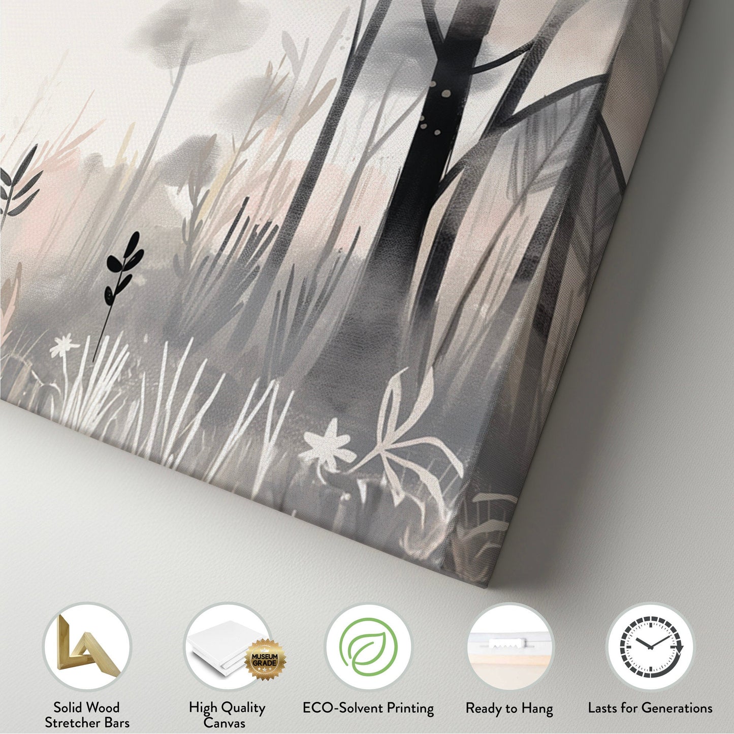 Elephant In The Forest Above Bed Wall Art Lake, Panoramic Wildlife Canvas Print, Safari Long Horizontal Canvas Art