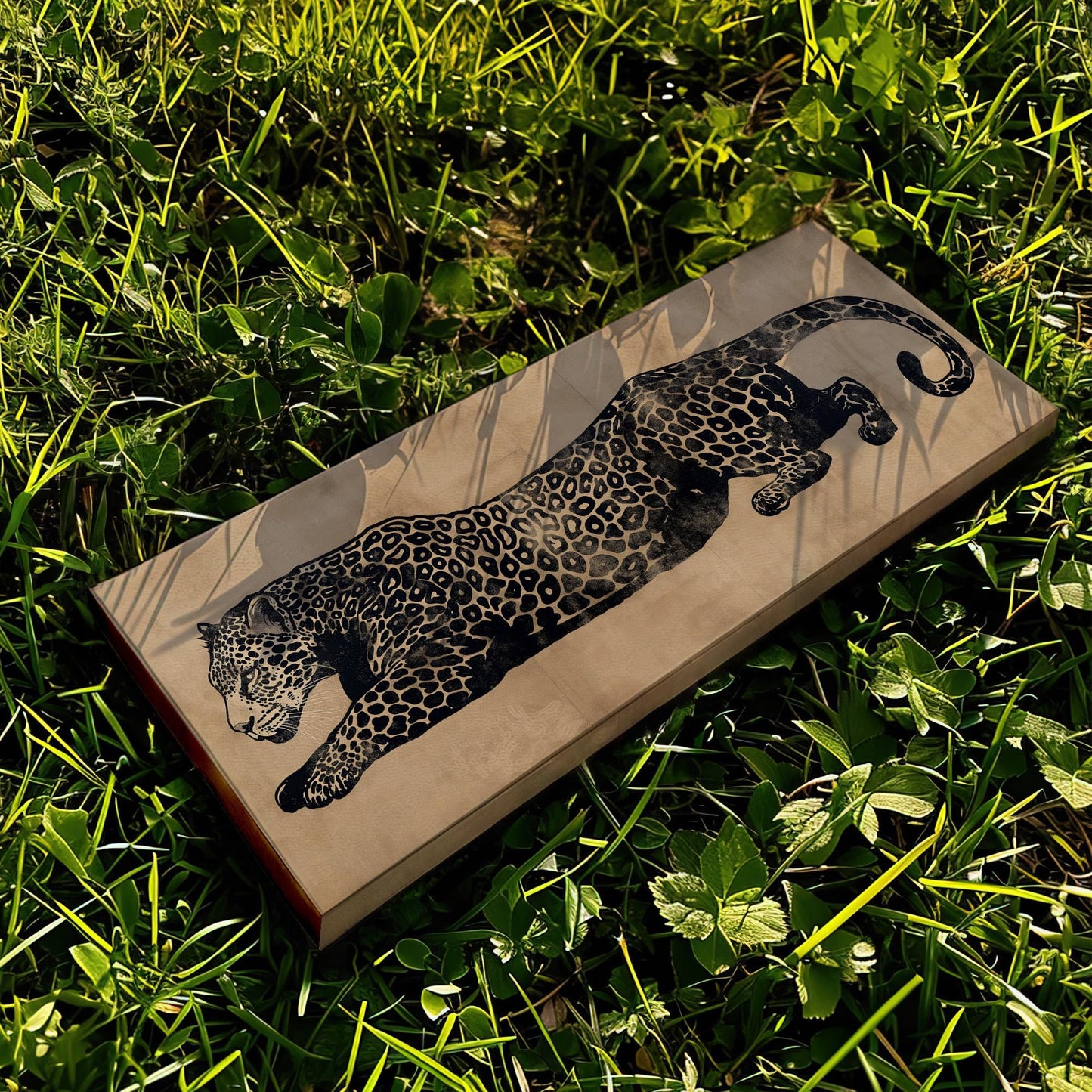 Leopard Minimal Panoramic Wall Art Aesthetic, Panorama Cheetah Canvas Print, Wildlife Decor Canvas Art