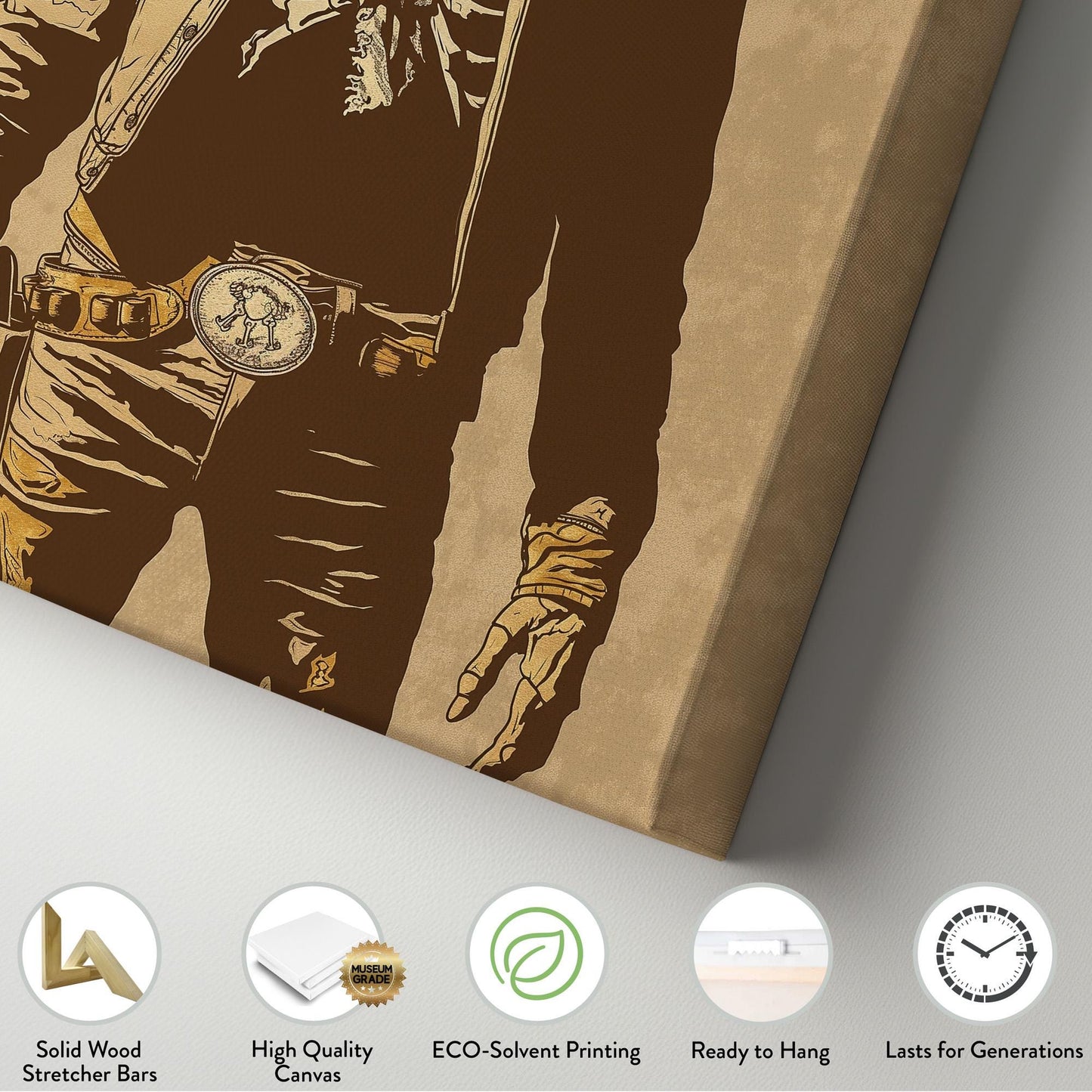 Skeleton Cowboy Vertical Wall Art Western, Decor Southwestern Canvas Print, Howdy Big Canvas Art