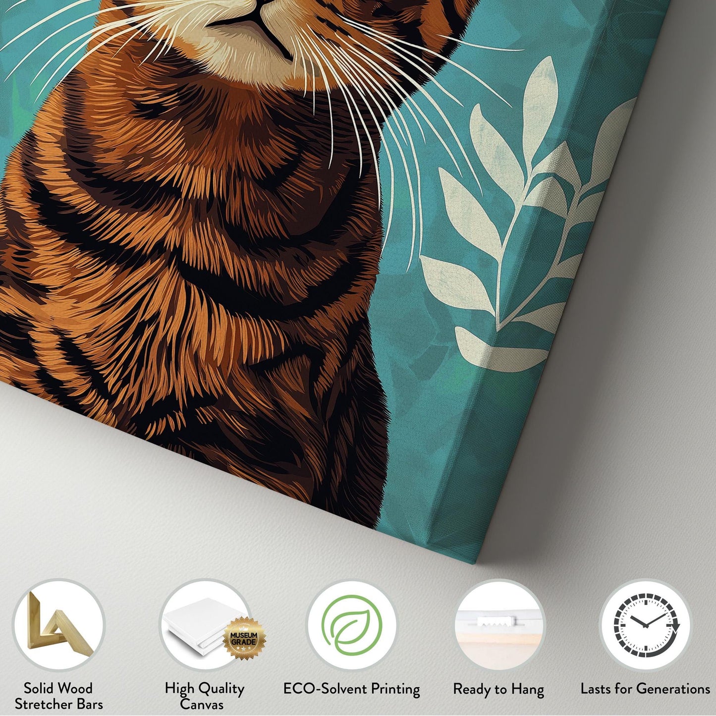 Cute Bengal Cat On Green Background Vertical Wall Art Pet, Decor Adorable Canvas Print, Minimal Big Canvas Art