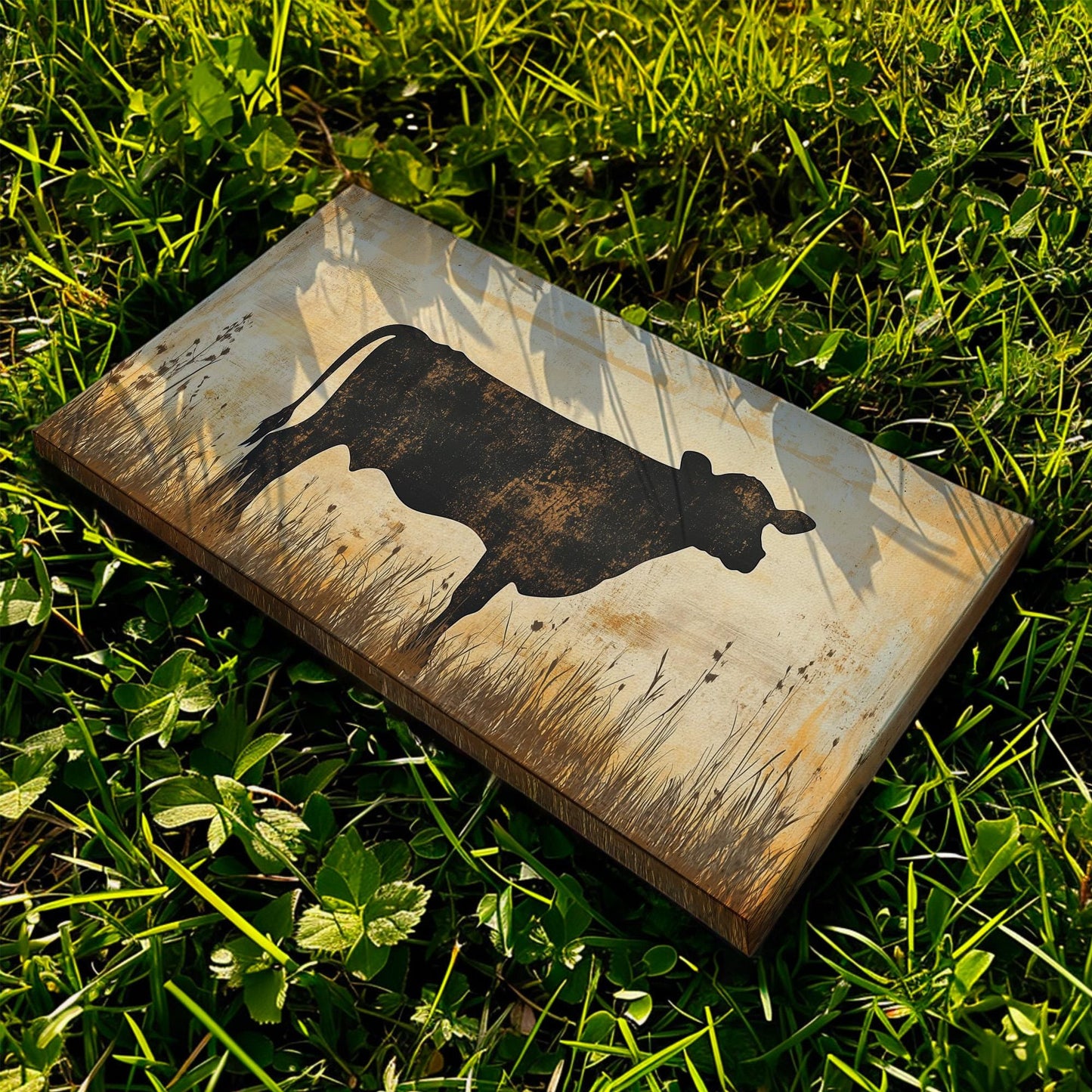 Rustic Cow Lanscape Country Living, 2x1 Farmhouse Decor Canvas Print, Rural Vibes 20x60 Canvas Art
