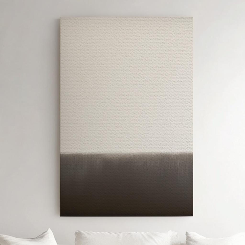 Grey Dual Tone Abstract Wall Art Minimal Serenity, Vertical Shadow Canvas Print, Moody Scene Decor Canvas Art