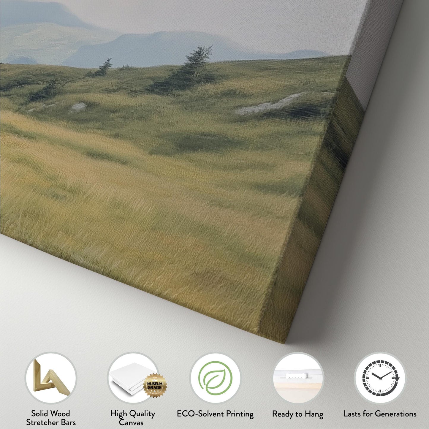 Scotland Landscape Panoramic Art Above Bed, Canvas Farmhouse Wall Art Print, Mountain Landscape Decor Canvas Art