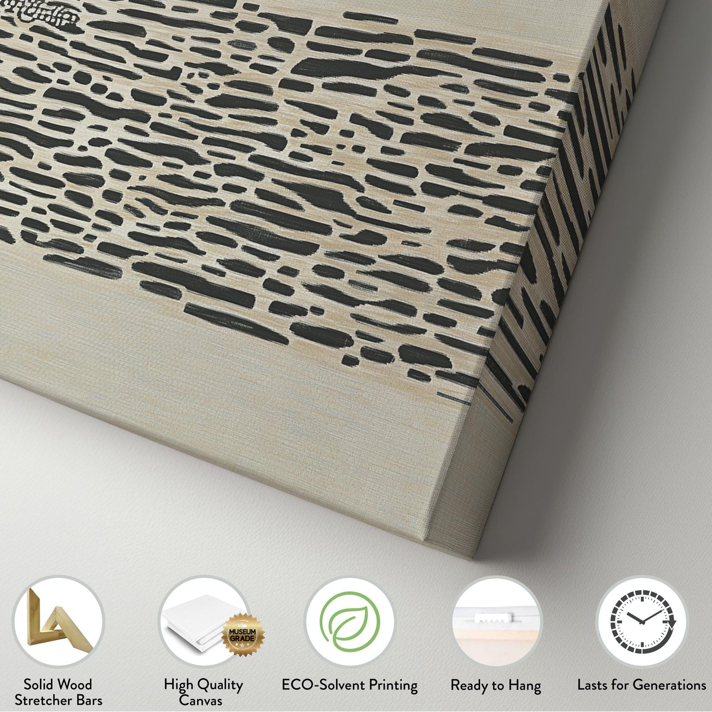 Silent Predator Wall Art For Living Room, Horizontal Abstract Crocodile Canvas Print, Neutral Safari Decor Canvas Art