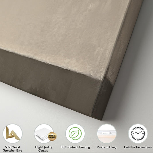 Abstract Natural Landscape Wall Art Earthy Colors, Horizontal Sand Vibes Canvas Print, Minimal Serenity Decor Canvas Art