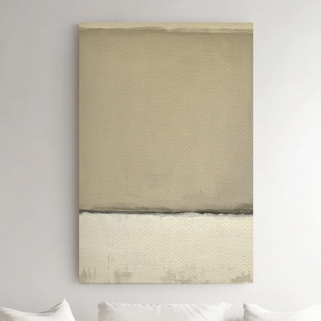 Beige and Grey Abstract Wall Art Minimal Serenity, Vertical Nature Colors Canvas Print, Moody Scene Decor Canvas Art