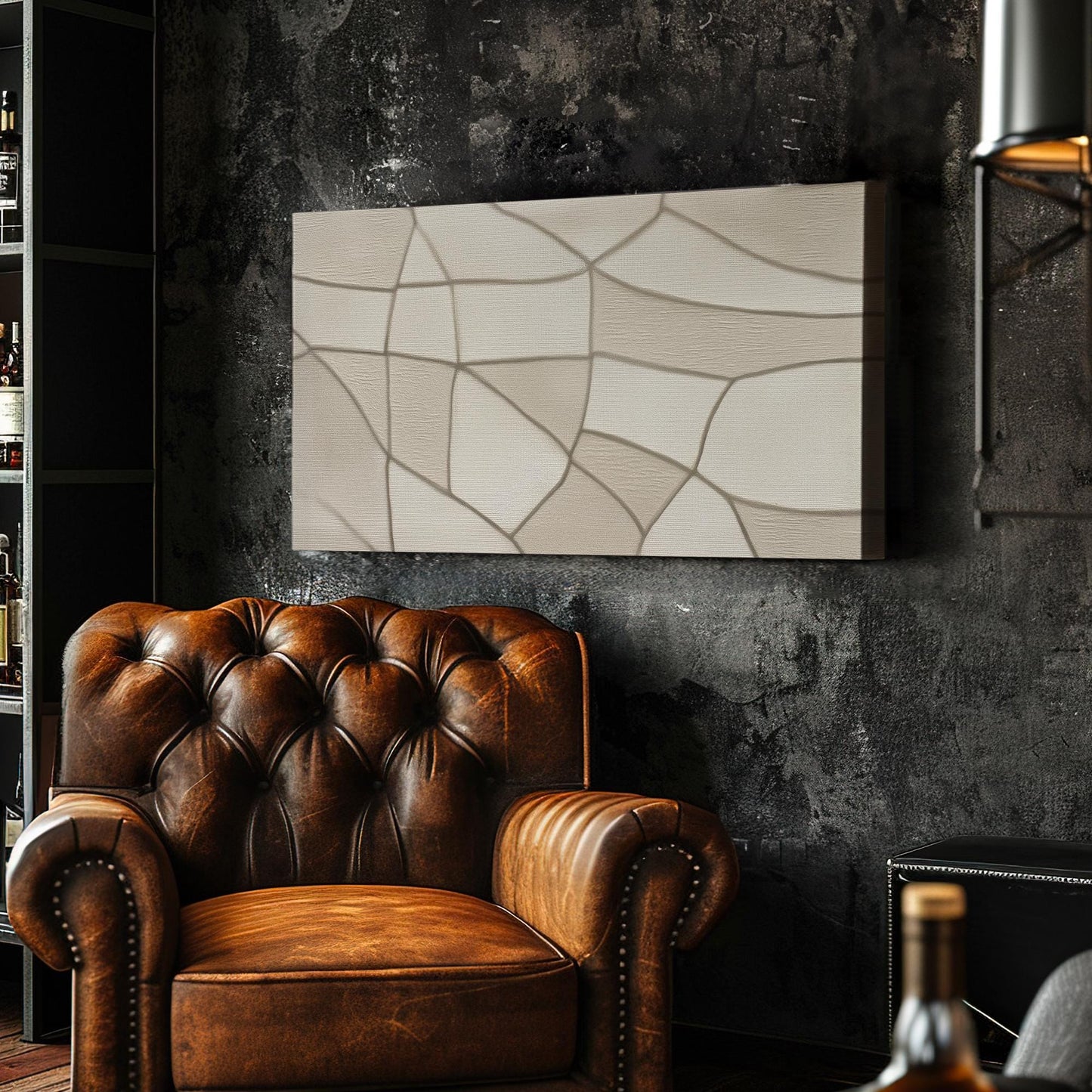 Subtle Geometric Canvas Art | Abstract Print | Modern Wall Art For Living Room | Sand Dune Art | Shapes Decor Horizontal Art