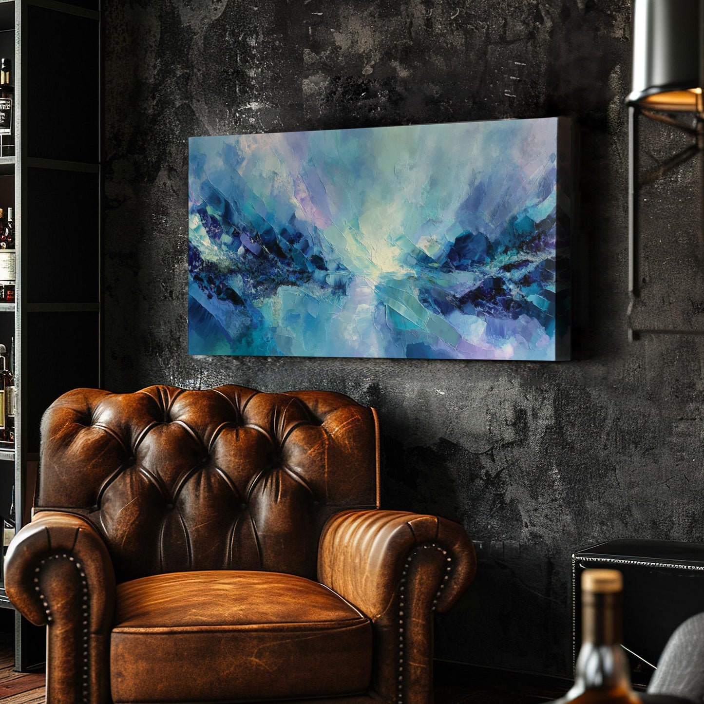 Ethereal Horizon Canvas Art | Abstract Print | Modern Wall Art For Living Room | Celestial Azure Art | Landscape Decor Horizontal Art