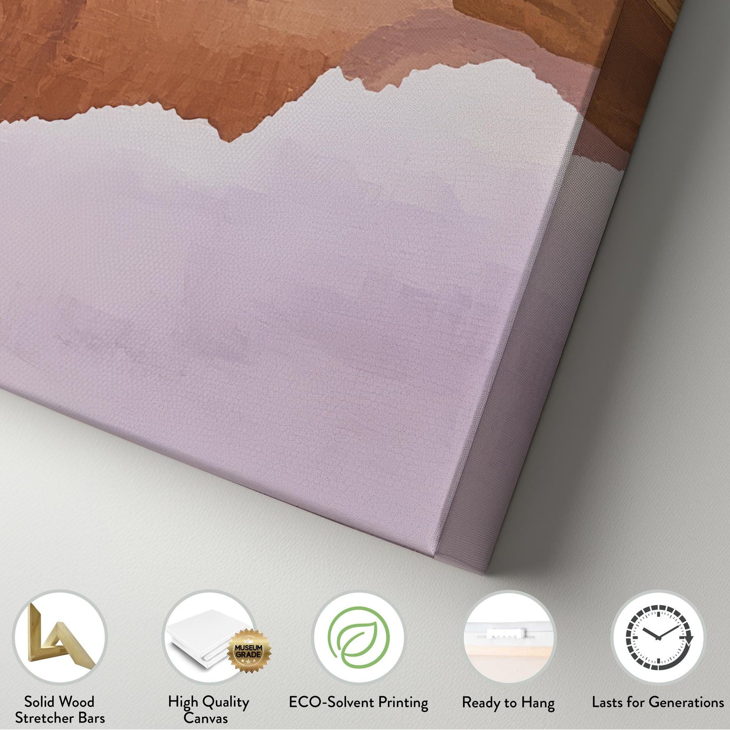 Mountain Lake Reflection Canvas Art | Post Impressionist Print | Japandi Wall Art For Living Room | Lavender Mist Art Square Canvas Art