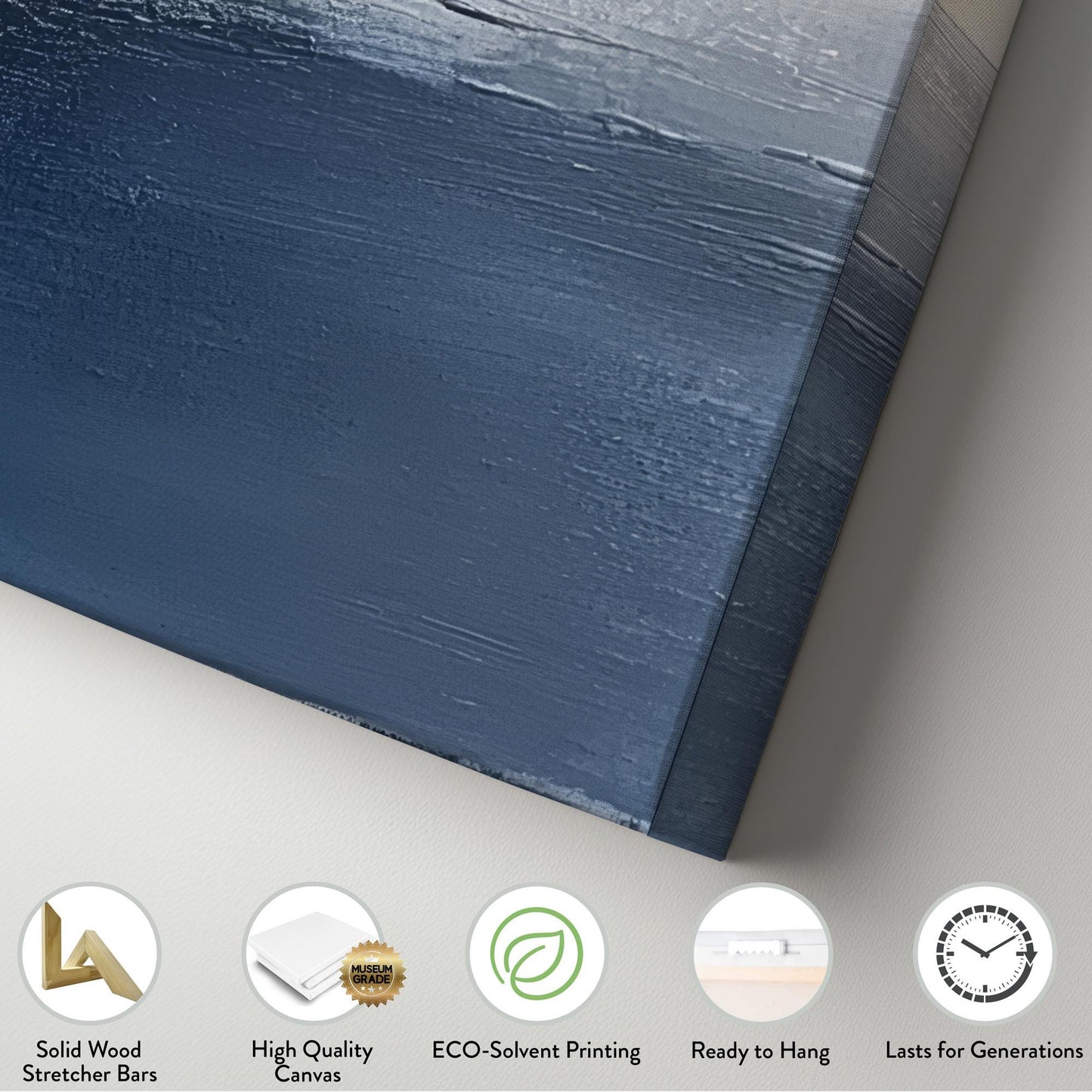 Seascape Impasto Canvas Art | Abstract Textural Print | Coastal Modern Wall Art For Living Room Square Canvas Art