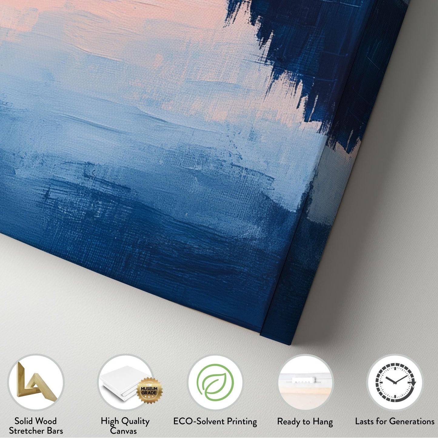 Serene Mountain Lake Canvas Art | Impasto Print | Tranquil Coastal Wall Art For Living Room Square Canvas Art