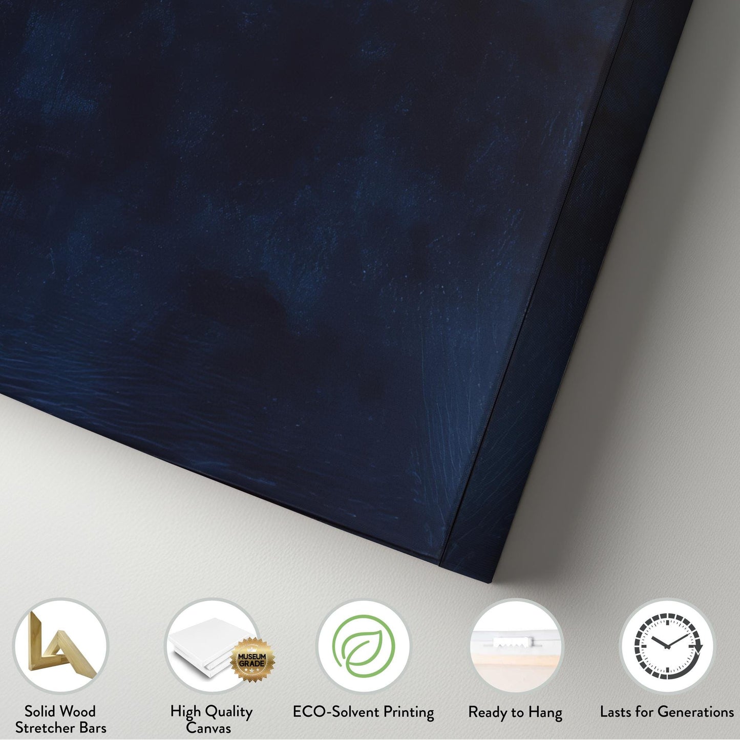 Sunset Dusk Canvas Art | Abstract Expressionism Print | Japandi Wall Art For Living Room | Burnt Sienna Midnight Blue Art Square Canvas Art