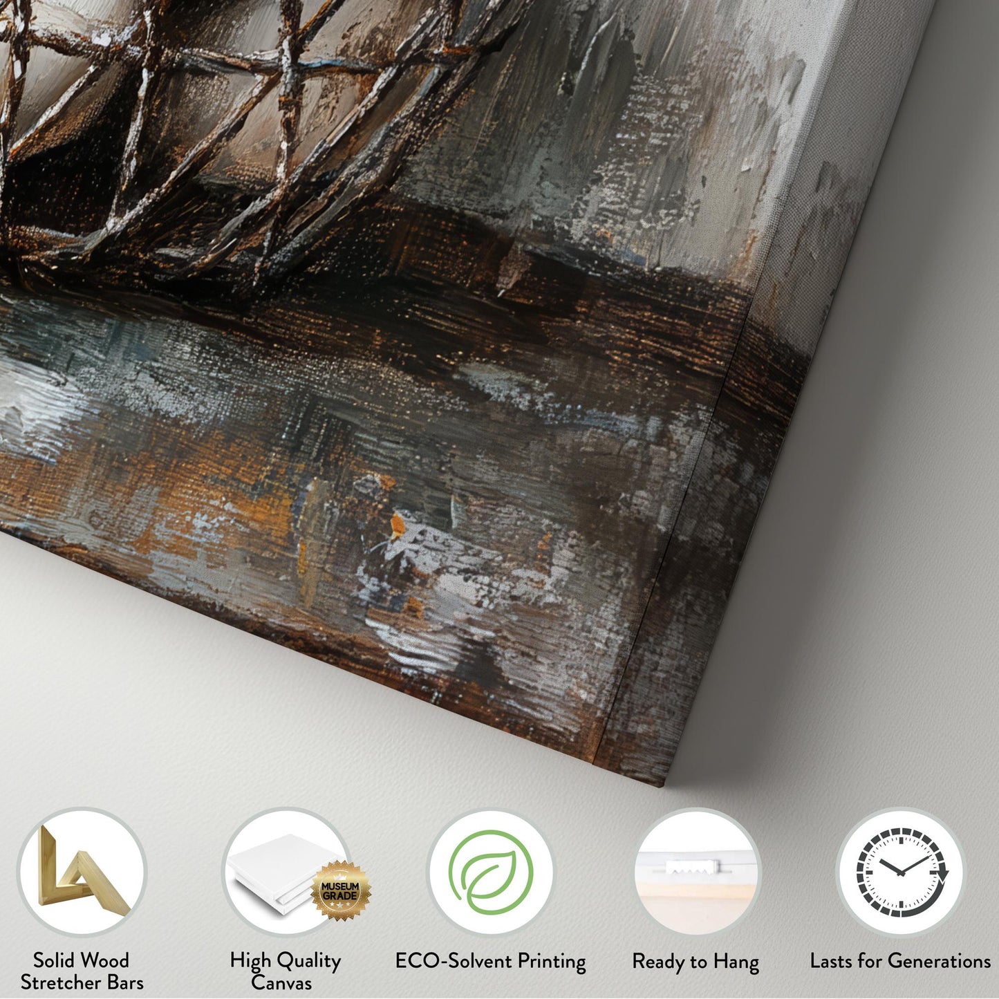 Rustic Egg Basket Canvas Art | Impasto Oil Print | French Country Wall Art For Kitchen | Warm Grey Taupe Art Square Canvas Art