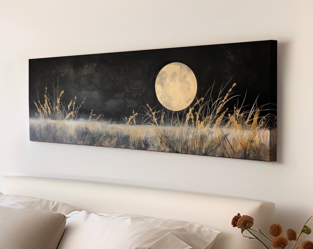Full Moon above the Wildflower Field Wall Art