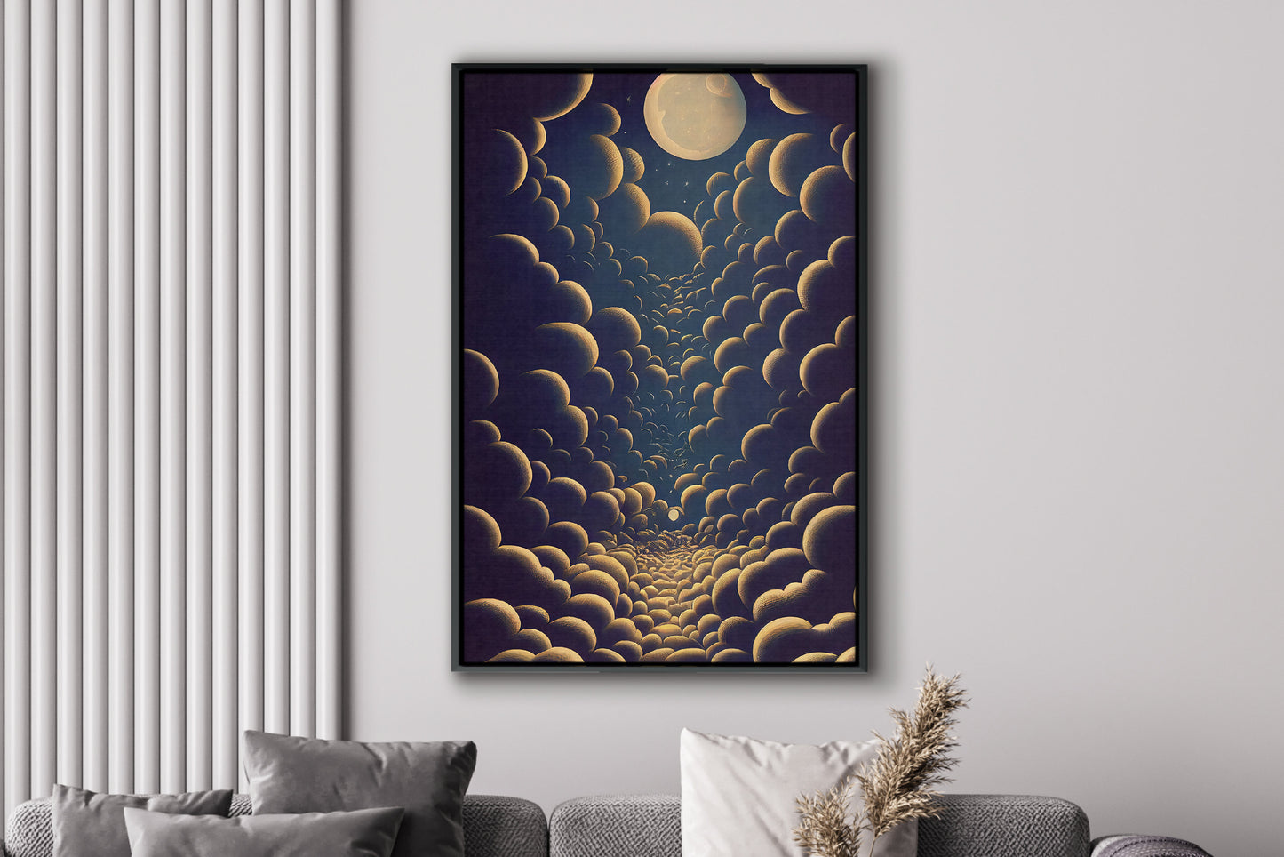 Abstract Surreal Planets Canvas Art Print, Bedroom Canvas Wall Art, Wrapped Canvas Wall Art, Abstract Wall Art, Canvas Living Room Wall Art