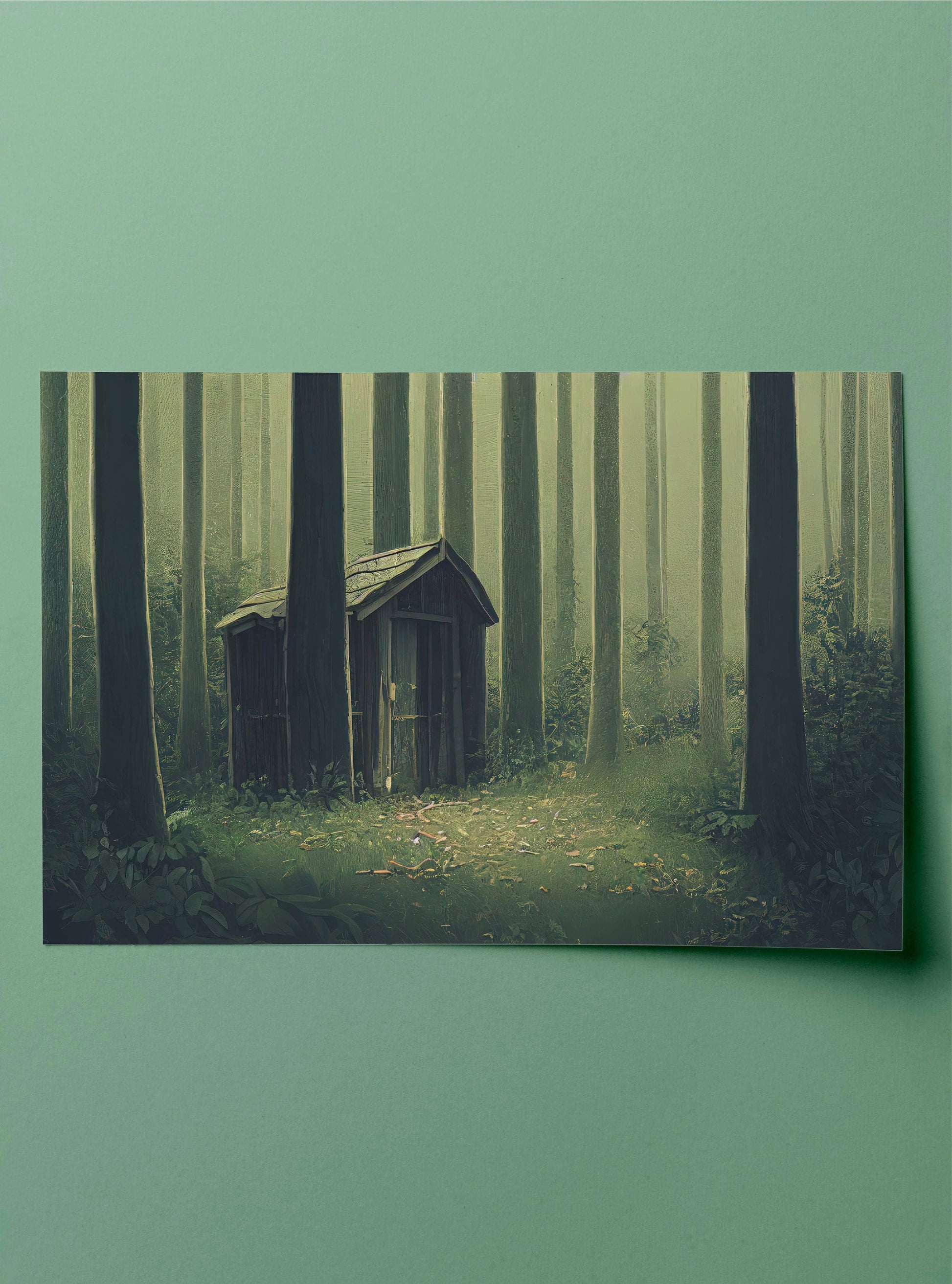 A Creepy Shed In The Forest Canvas Art Print, Bedroom Canvas Wall Art, Wrapped Canvas Wall Art, Abstract Wall Art