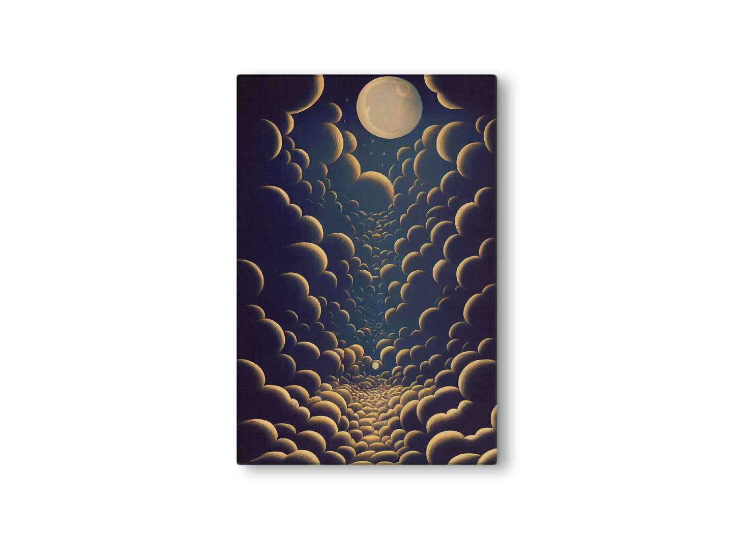 Abstract Surreal Planets Canvas Art Print, Bedroom Canvas Wall Art, Wrapped Canvas Wall Art, Abstract Wall Art, Canvas Living Room Wall Art