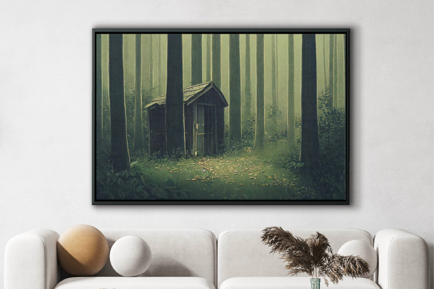 A Creepy Shed In The Forest Canvas Art Print, Bedroom Canvas Wall Art, Wrapped Canvas Wall Art, Abstract Wall Art
