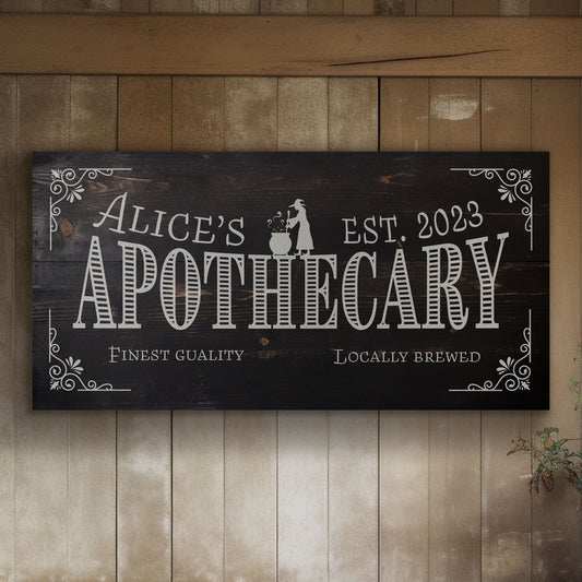 Halloween Sign Apothecary Decor Family Name Canvas Sign Halloween Wall Decor Trick Or Treat Medieval Vintage Spooky Crafted Art Canvas Print
