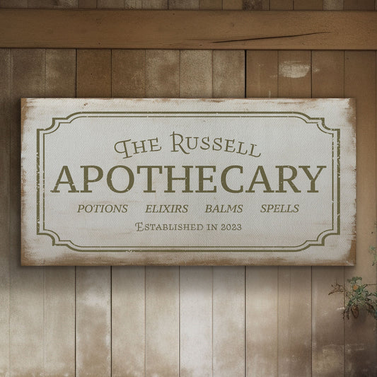 Personalized Apothecary Canvas Sign: Vintage Halloween Decor