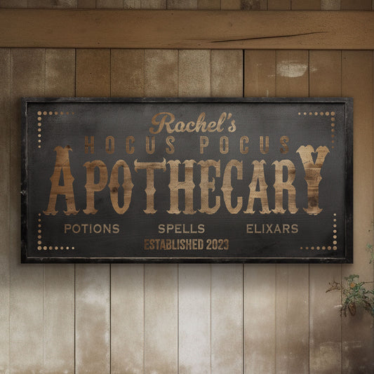 Halloween Sign Apothecary Decor Family Name Canvas Sign Halloween Wall Decor Trick Or Treat Medieval Vintage Spooky Crafted Art Canvas Print
