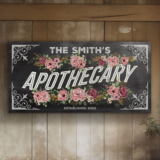 Halloween Sign Apothecary Decor Family Name Canvas Sign Halloween Wall Decor Trick Or Treat Medieval Vintage Spooky Crafted Art Canvas Print