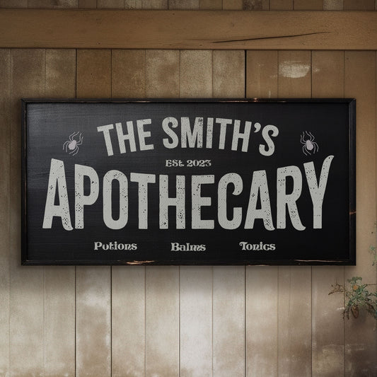 Halloween Sign Apothecary Decor Family Name Canvas Sign Halloween Wall Decor Trick Or Treat Medieval Vintage Spooky Crafted Art Canvas Print