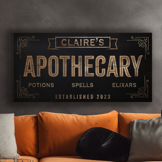 Halloween Sign Apothecary Decor Family Name Canvas Sign Halloween Wall Decor Trick Or Treat Medieval Vintage Spooky Crafted Art Canvas Print