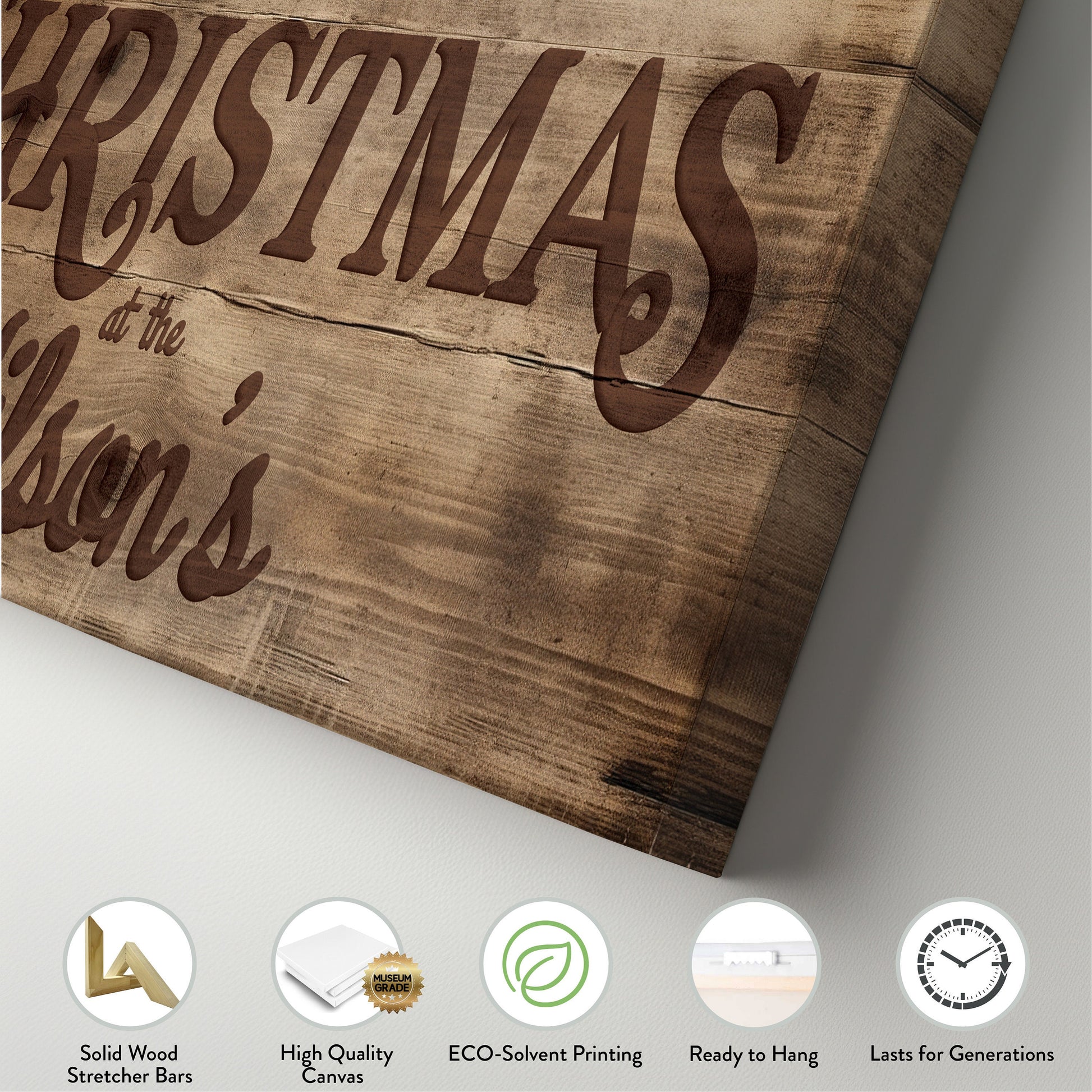 Welcome to Christmas At the Sign Custom Family Name Old Fashioned Farmhouse Christmas Personalised Rustic Santa Christmas Decor Canvas Art