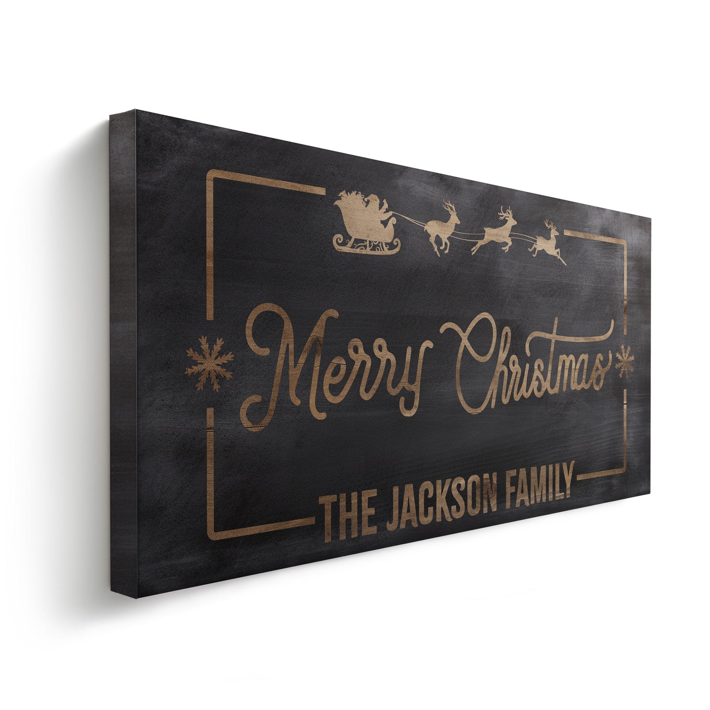 Welcome to Christmas At the Sign Custom Family Name Old Fashioned Farmhouse Christmas Personalised Rustic Santa Christmas Decor Canvas Art