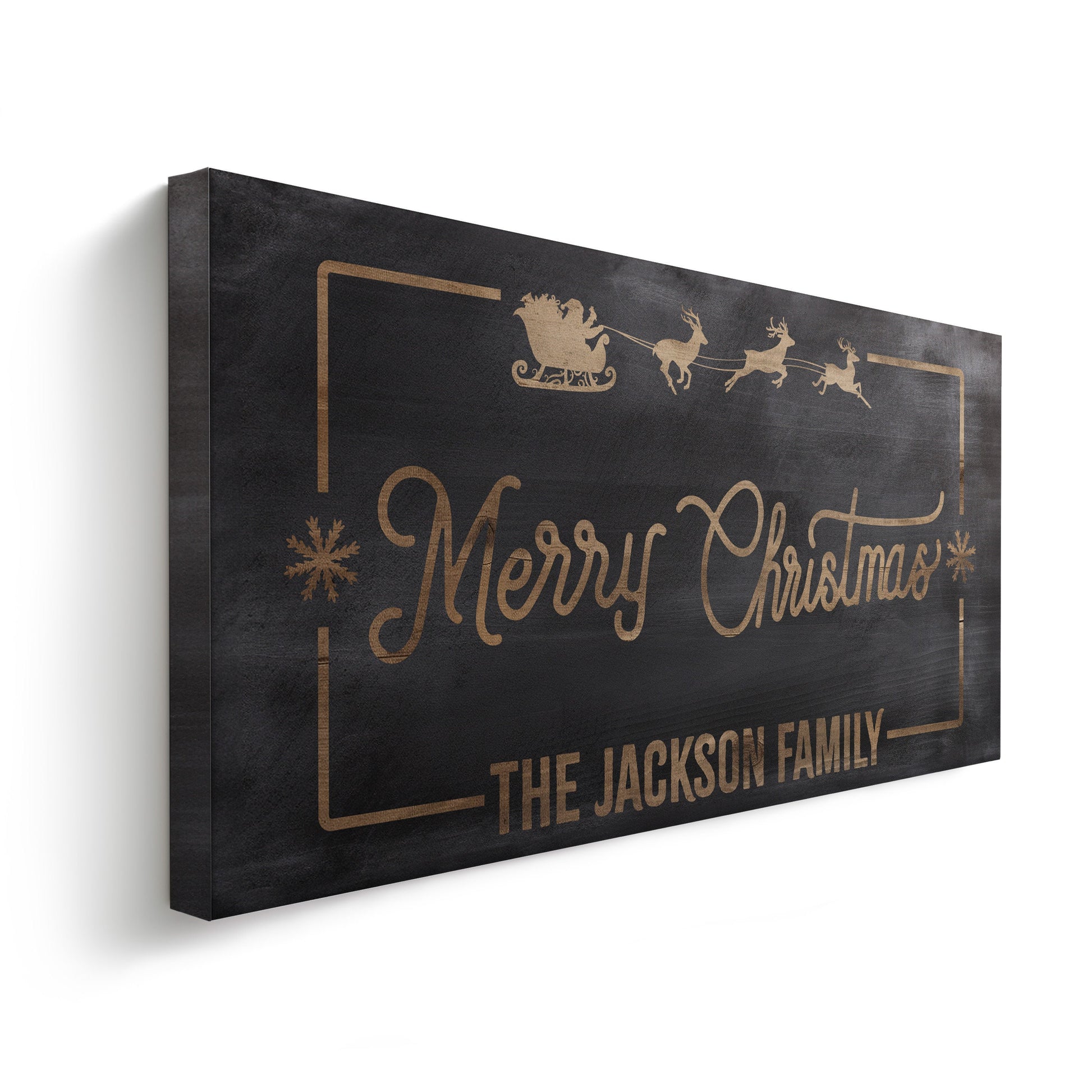 Welcome to Christmas At the Sign Custom Family Name Old Fashioned Farmhouse Christmas Personalised Rustic Santa Christmas Decor Canvas Art