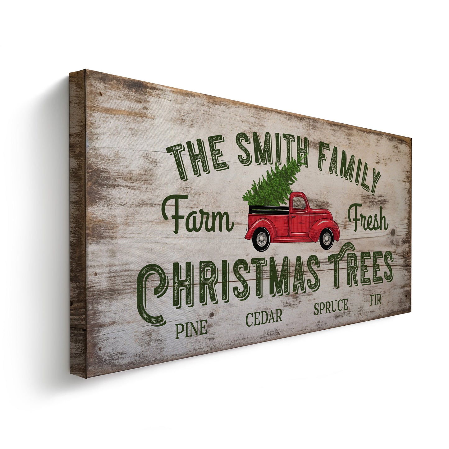 Personalized Christmas Tree Farm Canvas Print: Rustic Holiday Decor
