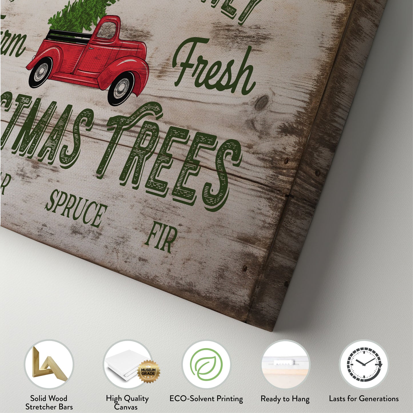Personalized Christmas Tree Farm Canvas Print: Rustic Holiday Decor