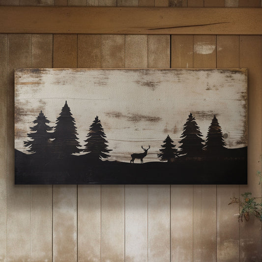 Mountain Lodge Sign Cabin Decor Rustic Farmhouse Vintage Holiday Canvas Print Decor Old Fashioned Christmas Canvas Art