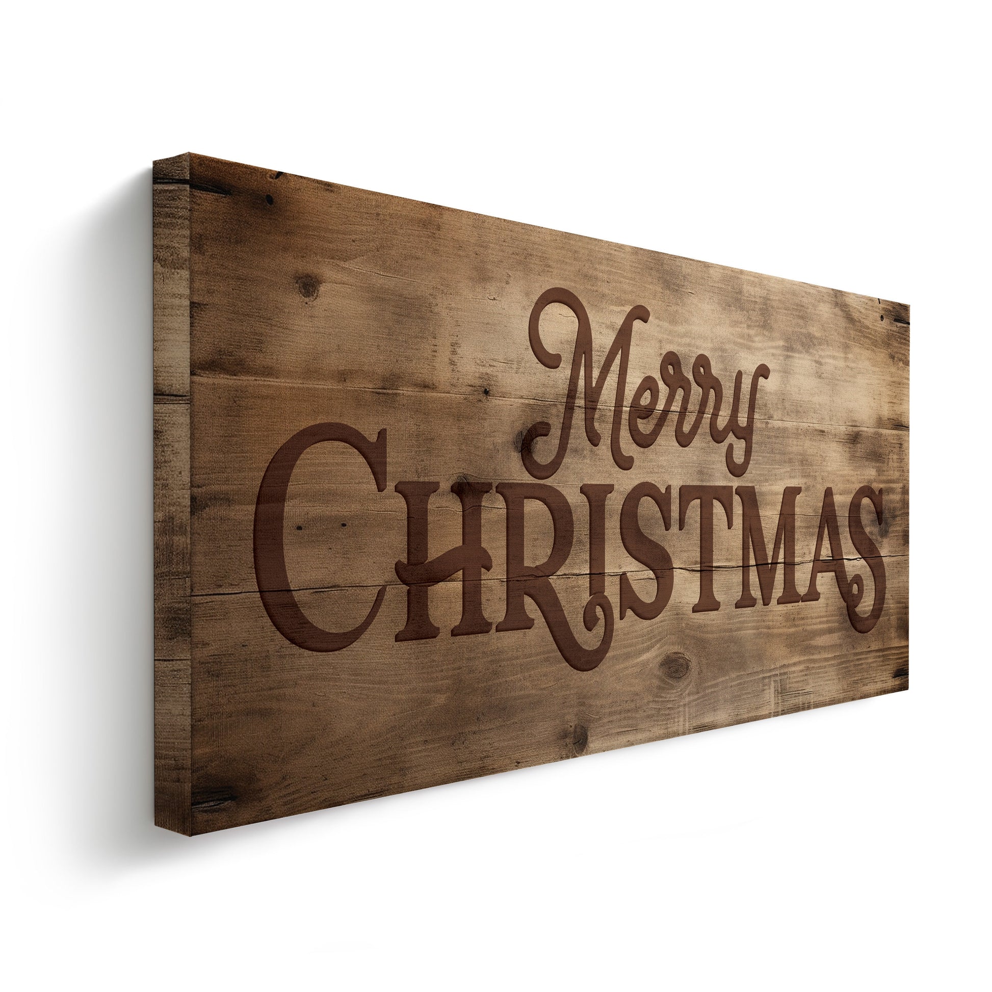 Welcome to Christmas At the Sign Custom Family Name Old Fashioned Farmhouse Christmas Personalised Rustic Santa Christmas Decor Canvas Art