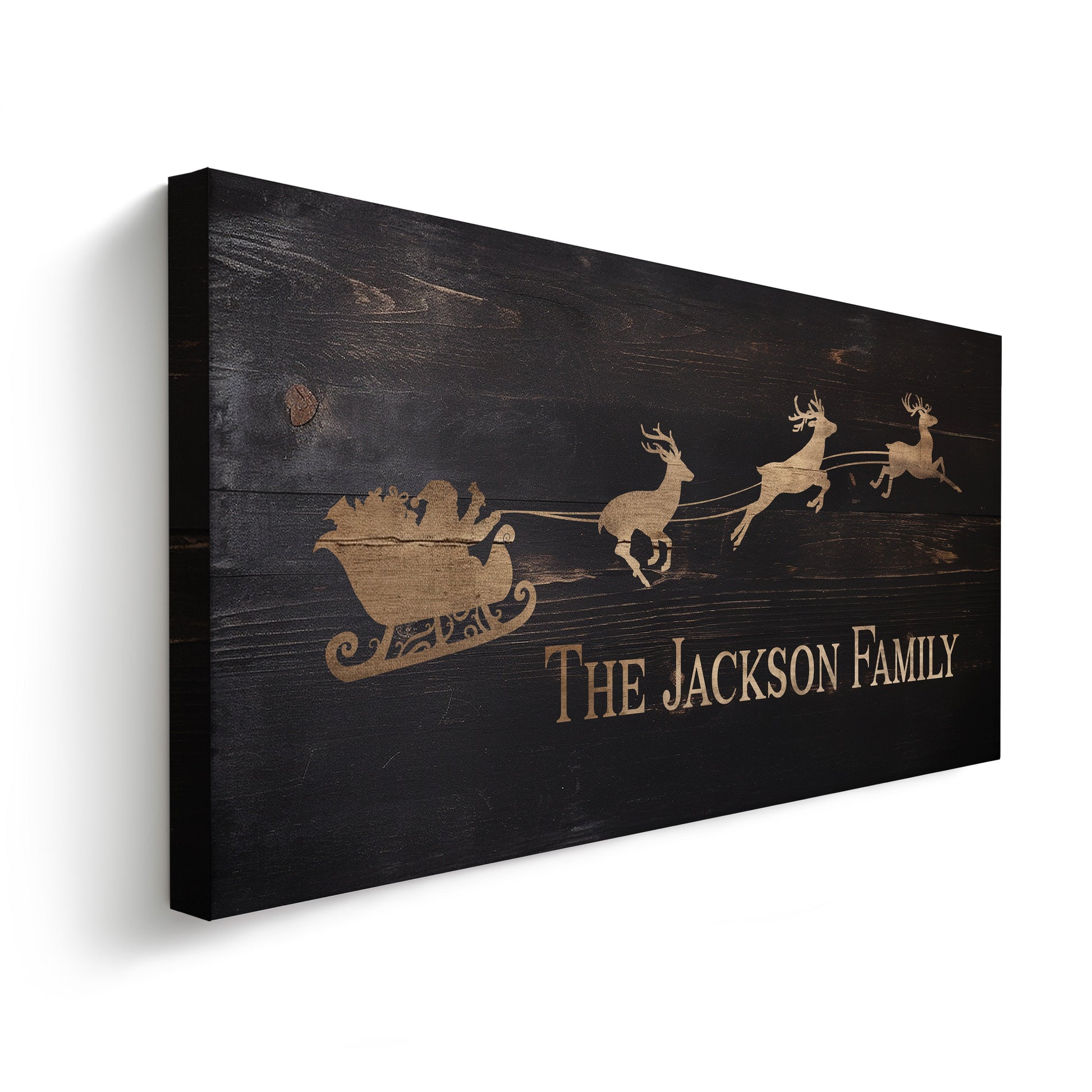 Welcome to Christmas At the Sign Custom Family Name Old Fashioned Farmhouse Christmas Personalised Rustic Santa Christmas Decor Canvas Art