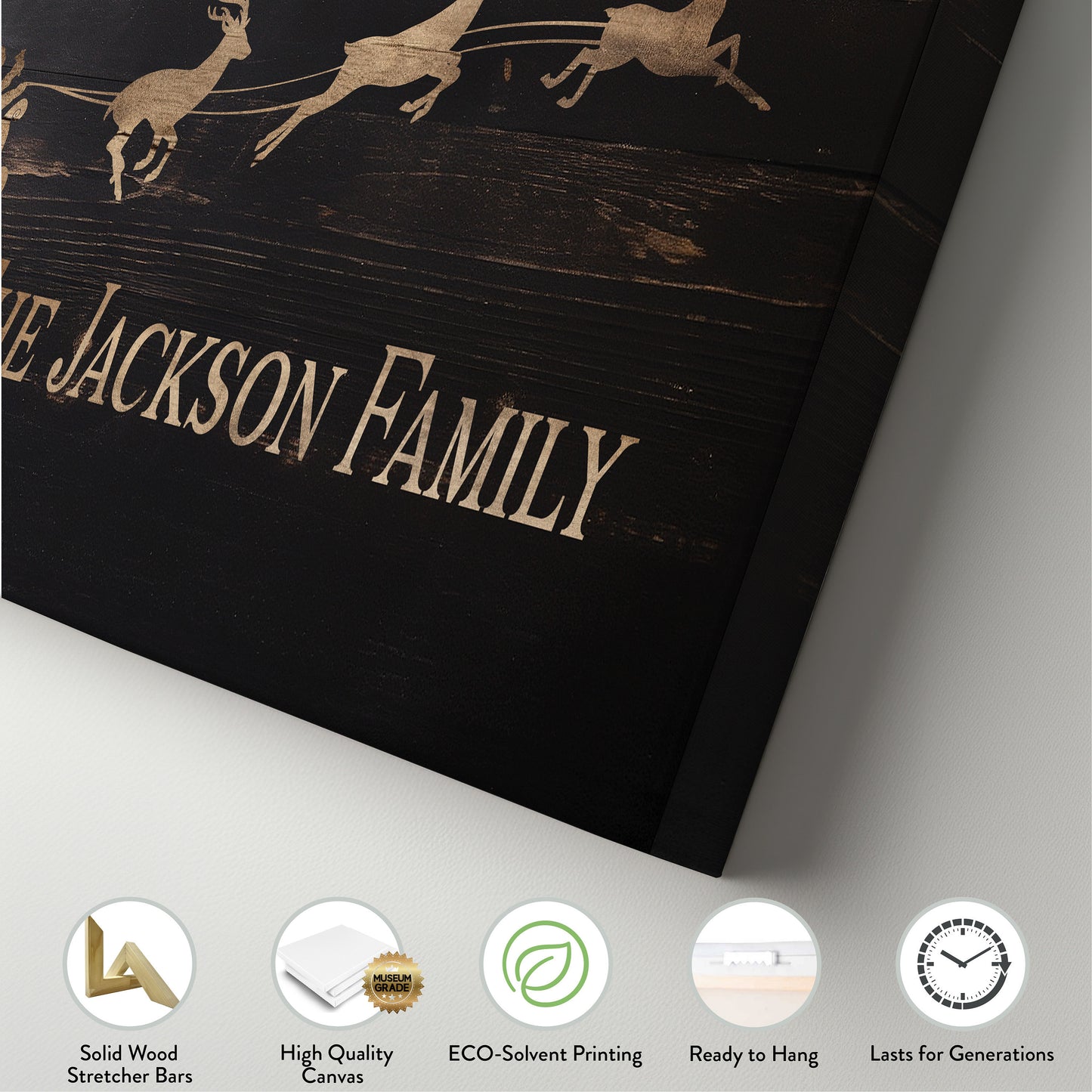 Welcome to Christmas At the Sign Custom Family Name Old Fashioned Farmhouse Christmas Personalised Rustic Santa Christmas Decor Canvas Art